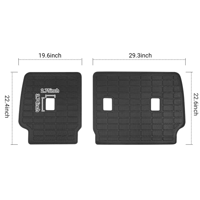 Dimensions of rear seat back protector for 2025 Toyota 4Runner 5-seater, custom-fit all-weather TPE mat
