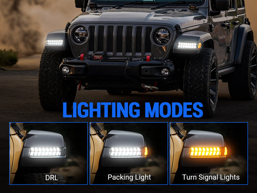 Lighting modes for jeep front turn signal lights