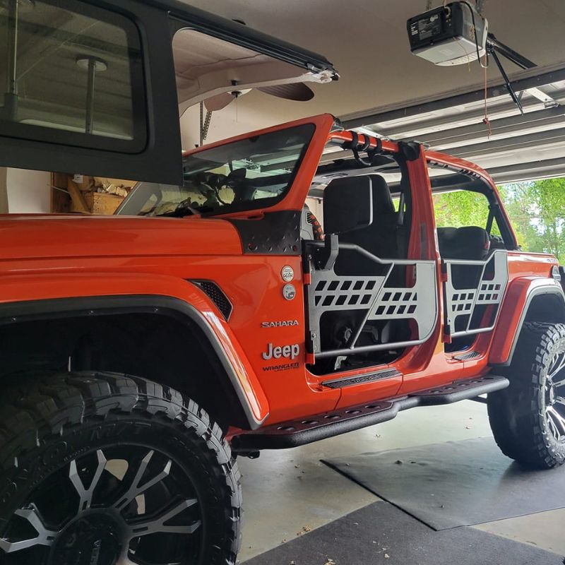 Hooke Road Steel Tube Half Doors + Mirrors For 18-25 Jeep Wrangler JL & Gladiator JT – Black, Bolt-On, 2-Year Warranty