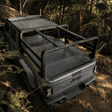 SR2 Jeep Gladiator bed rack converted into adjustable crossbars