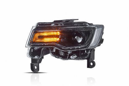 2014–2022 Jeep Grand Cherokee WK2 LED Headlights with Sequential Turns & Startup Animation — Pair
