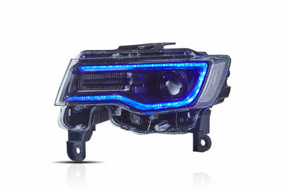 2014–2022 Jeep Grand Cherokee WK2 LED Headlights with Sequential Turns & Startup Animation — Pair