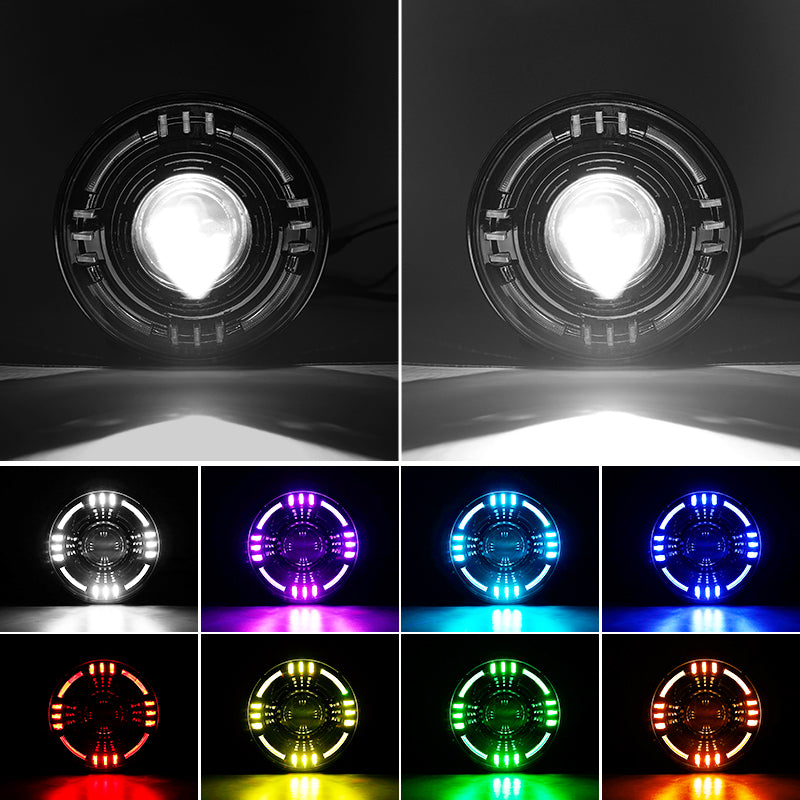 Color-changing LED headlights with DRL for Jeep Wrangler