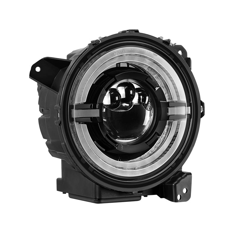 Crystal Series DOT 9 Inch LED Headlights with Dual Halo Ring for 2018-Later Jeep Wrangler JL & 2020-Later Gladiator JT