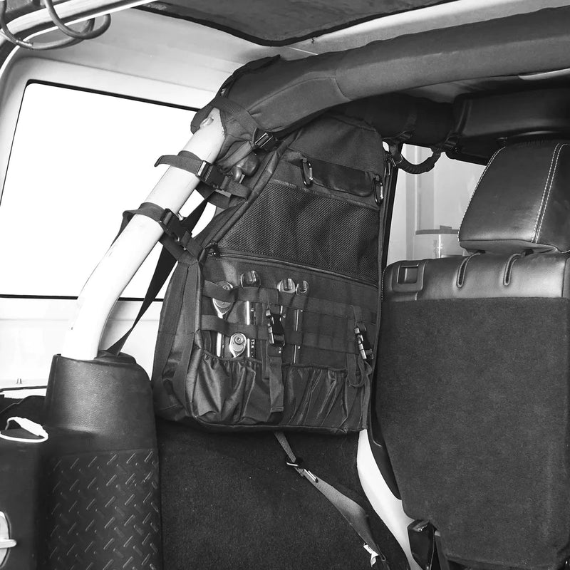 Suparee Rear Roll Bar Jeep Storage Bags with with Multi-Pockets & Organizers for 1997-2023 Jeep Wrangler JK JL TJ LJ