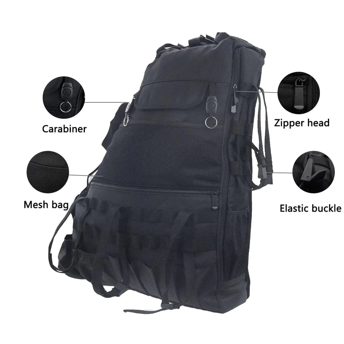 Suparee Rear Roll Bar Jeep Storage Bags with with Multi-Pockets & Organizers for 1997-2024 Jeep Wrangler JK JL TJ LJ