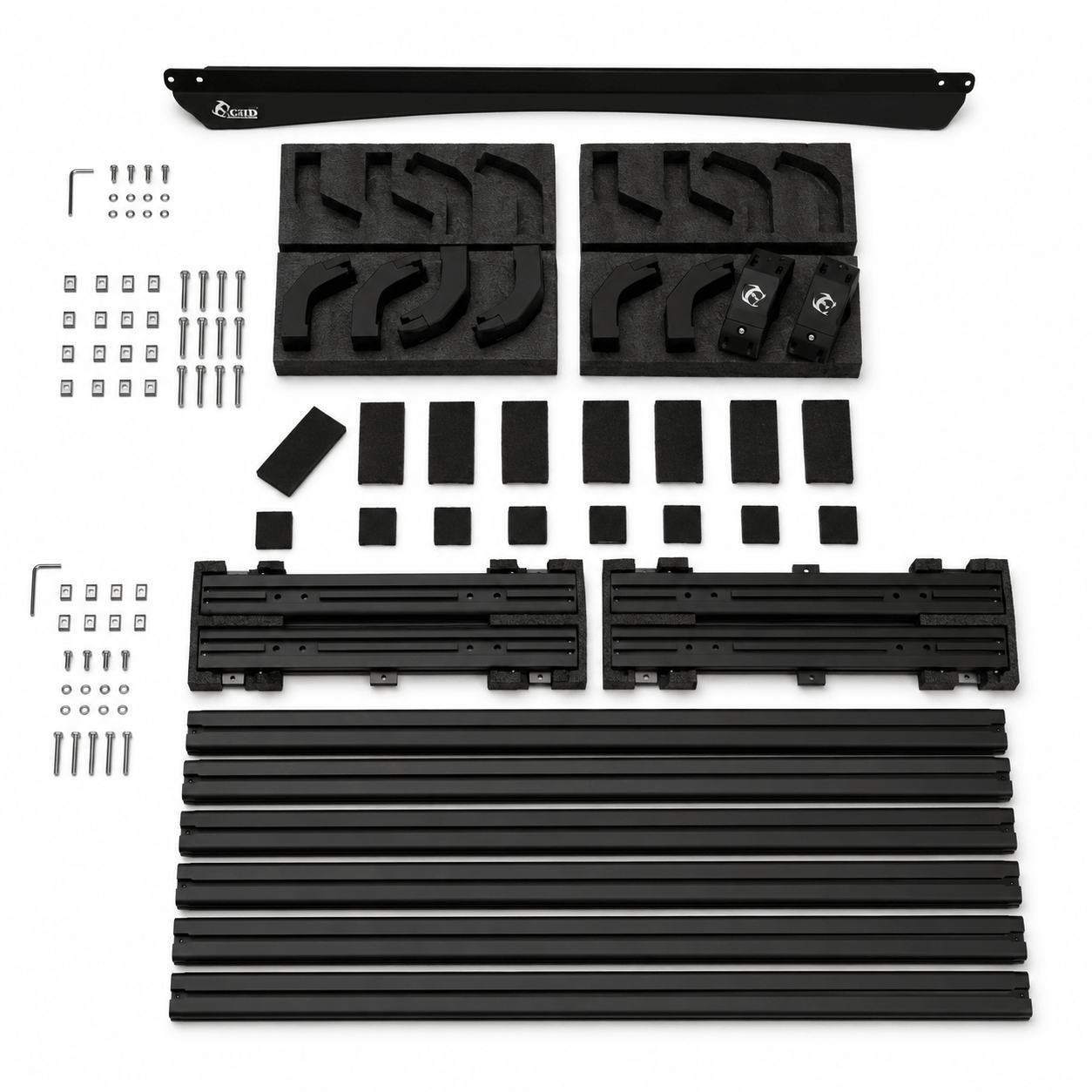 Jeep Gladiator JT hardtop roof rack with matte black aluminum construction