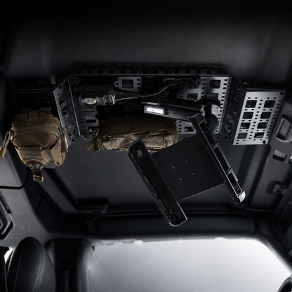 Tactical overhead molle panel storage rack for 2018+ Jeep Wrangler JL and Gladiator JT