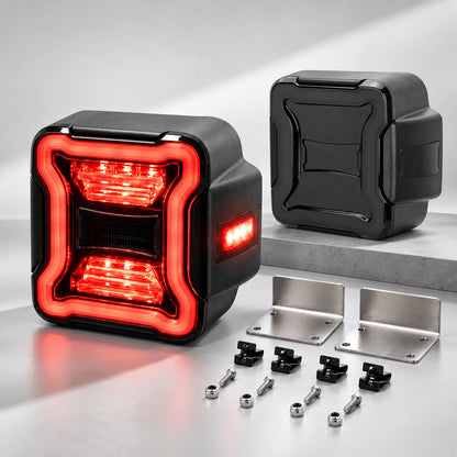 JL Mega Bundle - 9 Inch LED Halo Headlights with Turn Signals, Fogs, Tail Lights, Brake Lights For Jeep Wrangler JL