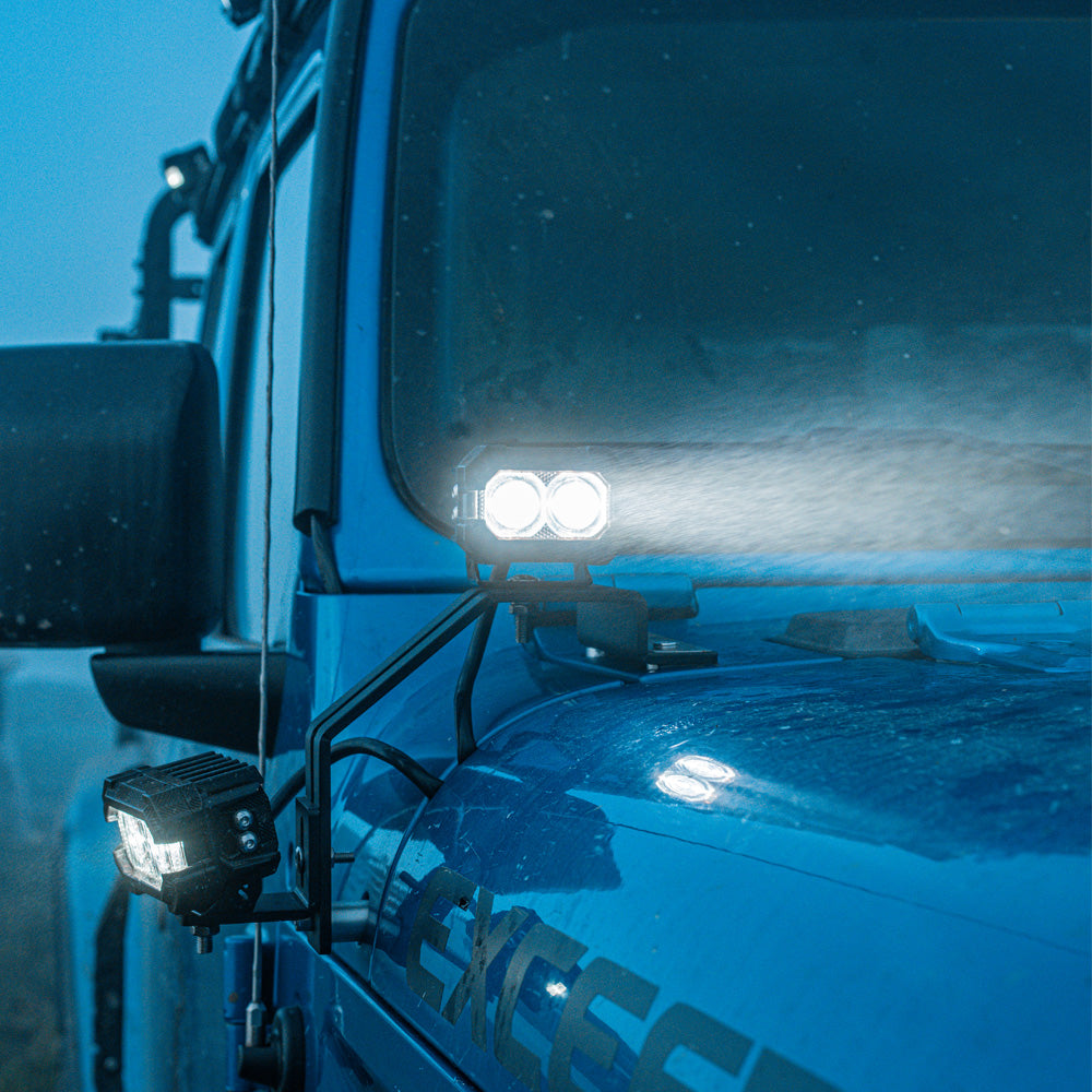 Suparee Recon 2 3" LED Pods with Amber DRL Spot and Wide Beam