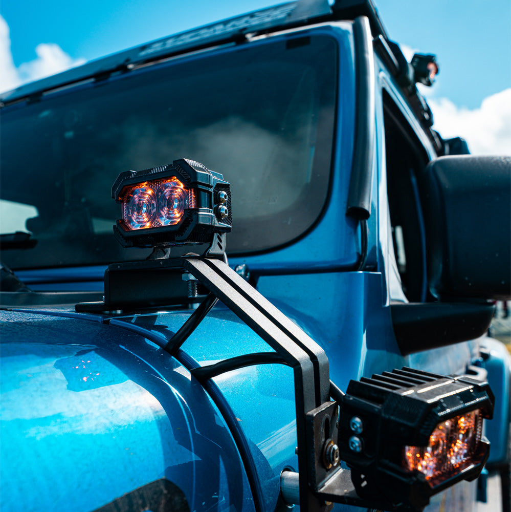 Suparee Recon 2 3" LED Pods with Amber DRL Spot and Wide Beam