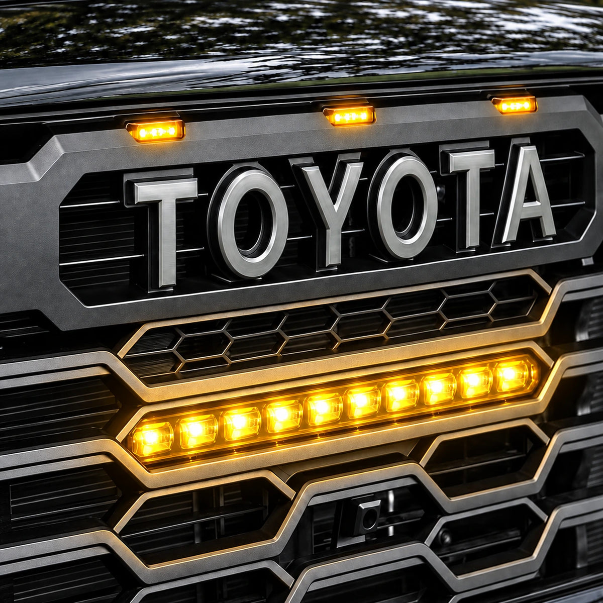 TRD Pro Grille Light Bar & Front Raptor Lights for 2022-2026 Toyota Tundra