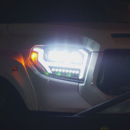 LED Projector Headlights for 2014-2021 Toyota Tundra – Startup Animation & Amber Sequential Turn Signal