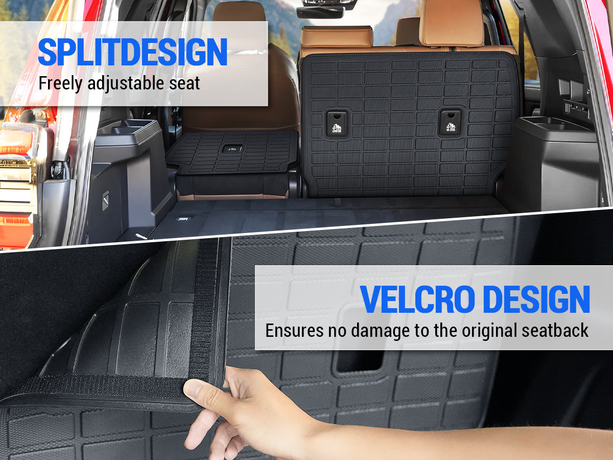 Professional design rear seat back protector for 2025 Toyota 4Runner with adjustable seats and secure Velcro installation