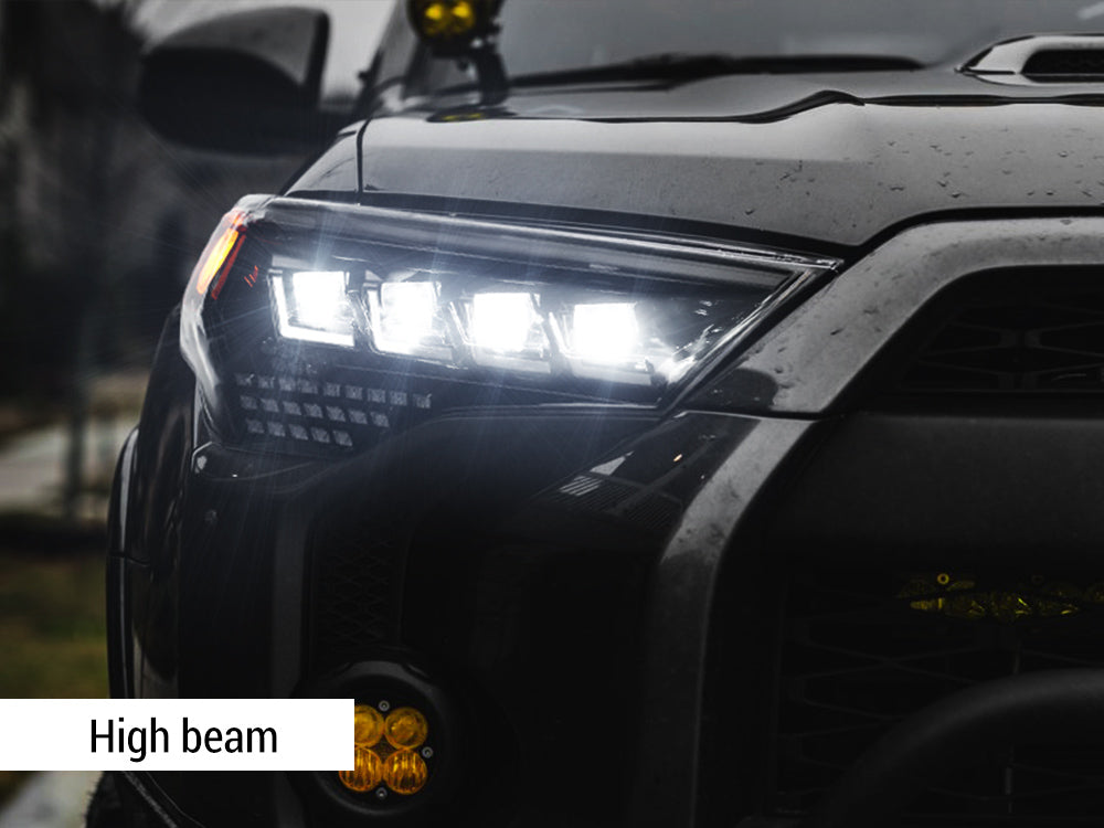 Projector LED headlights versus reflector headlights for Toyota 4Runner, focused beam pattern and improved road visibility