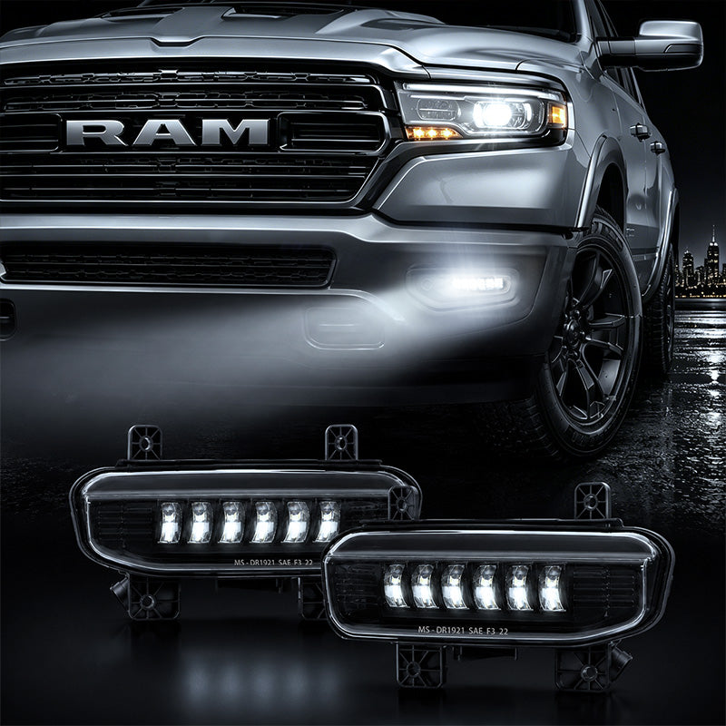 Clear Lens Bumper LED Fog Lights for 2019-2022 Ram 1500 2500 3500
