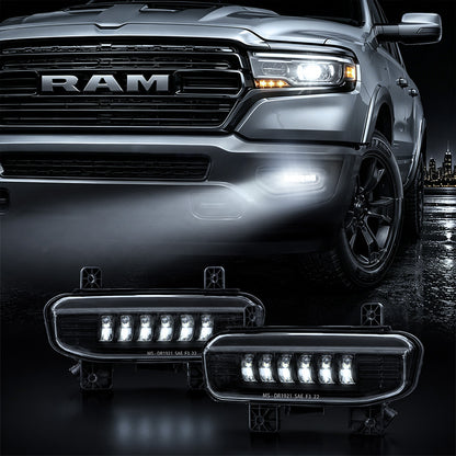 Clear Lens Bumper LED Fog Lights for 2019-2022 Ram 1500 2500 3500
