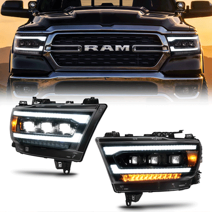 Ram 1500 LED projector headlights with DRL and sequential turn signals