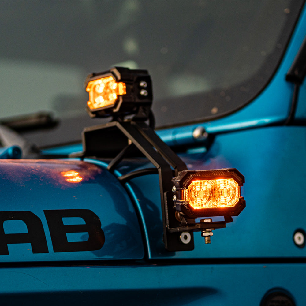 Suparee Recon 2 3" LED Pods with Amber DRL Spot and Wide Beam