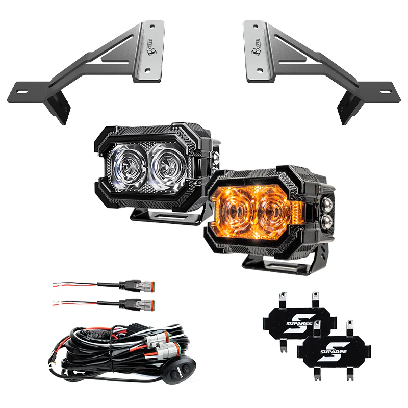 Recon 2 3" LED Pods with Amber DRL Spot and Wide Beam