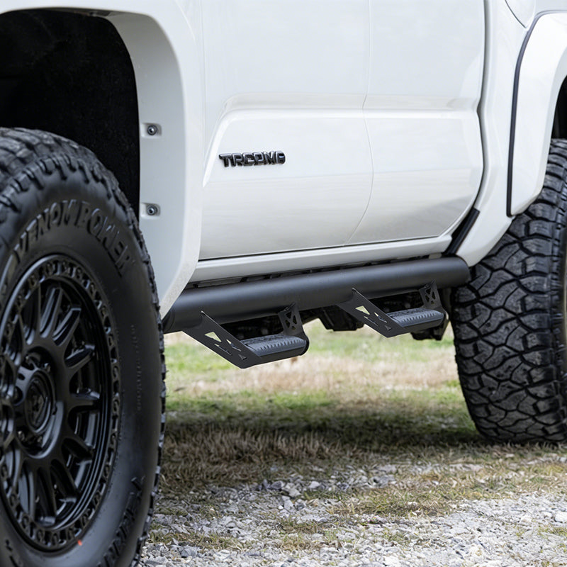 SIZIOM Red Running Boards Side Bar Steps – Fits 2024 Toyota Tacoma Double Crew Cab (2-Piece)
