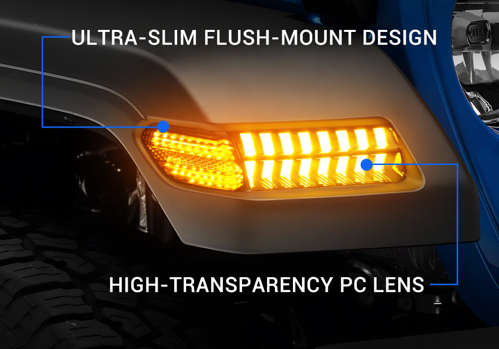 Jeep JL & Gladiator Fender Lights with Smoke Lens - Aggressive Front-End Upgrade