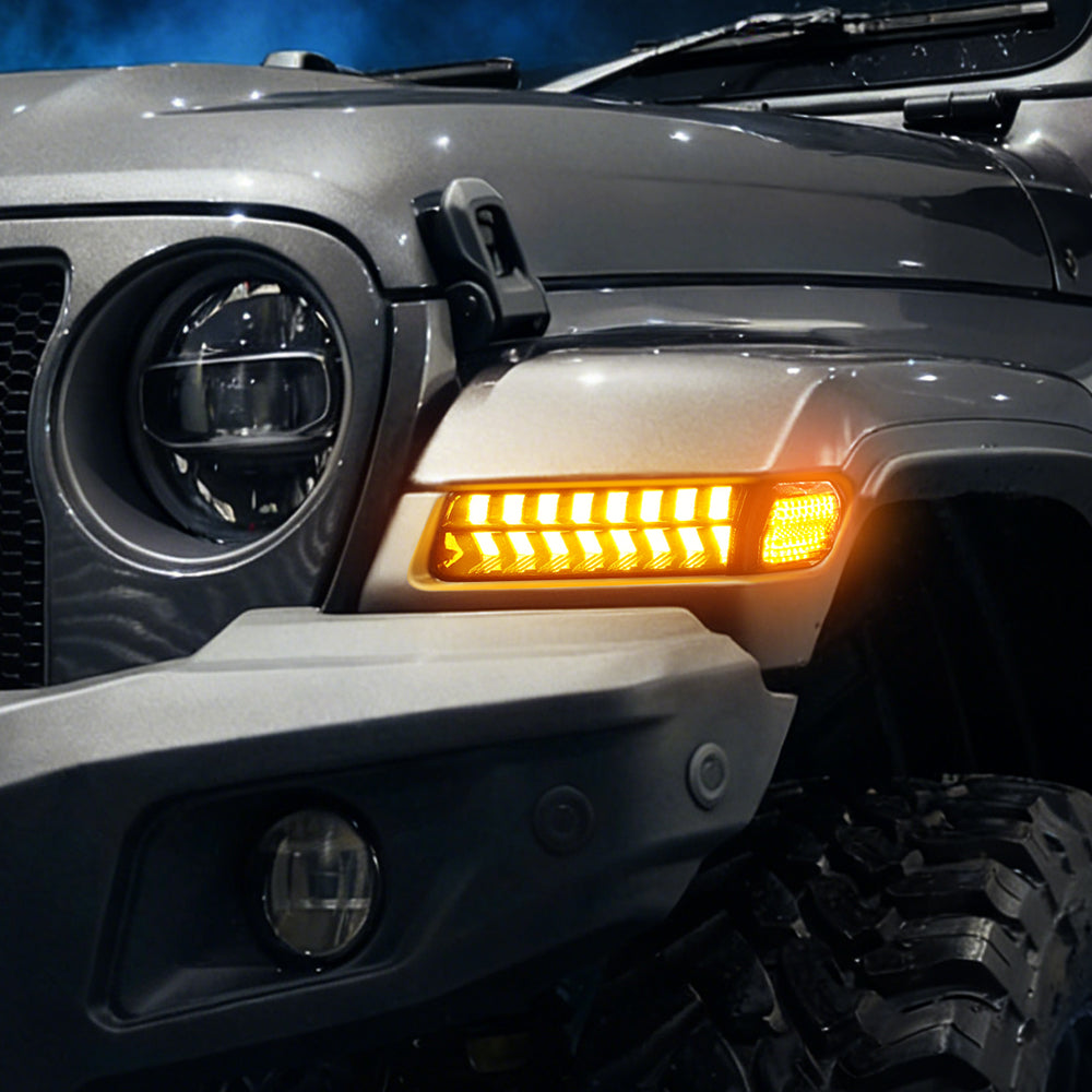 Jeep JL & Gladiator Fender Lights - Sequential LED Turn Signals with DRL
