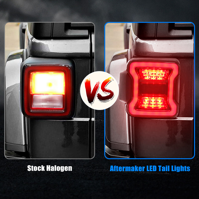 Smoked LED Jeep JL Tail Lights with 3rd Brake Light