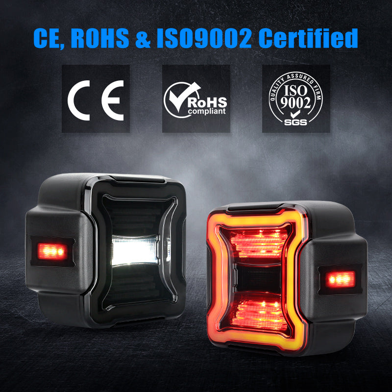 Smoked LED Jeep JL Tail Lights with 3rd Brake Light