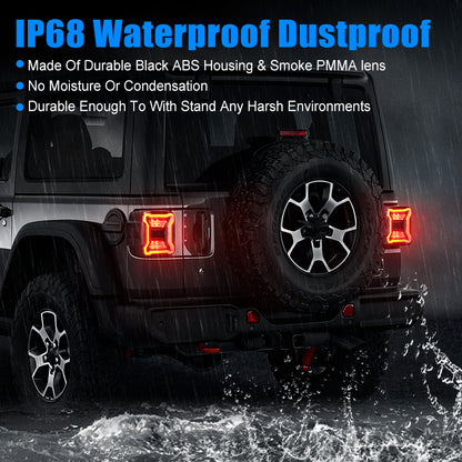 Smoked LED Jeep JL Tail Lights with 3rd Brake Light