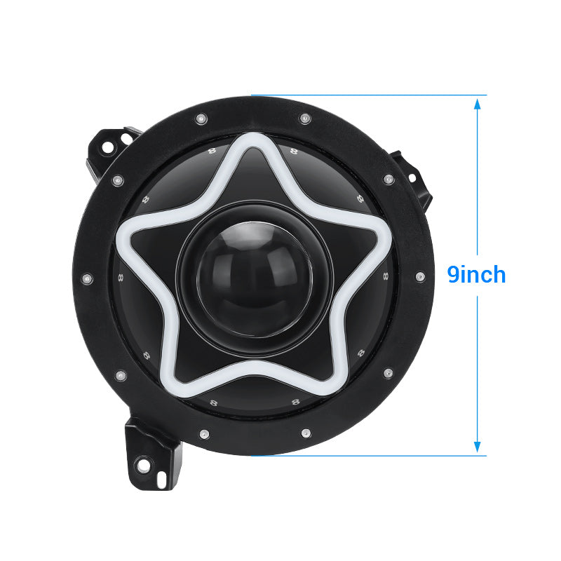 star rgb led headlights 9 inch size