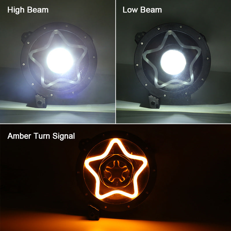 star rgb led headlights lighting function