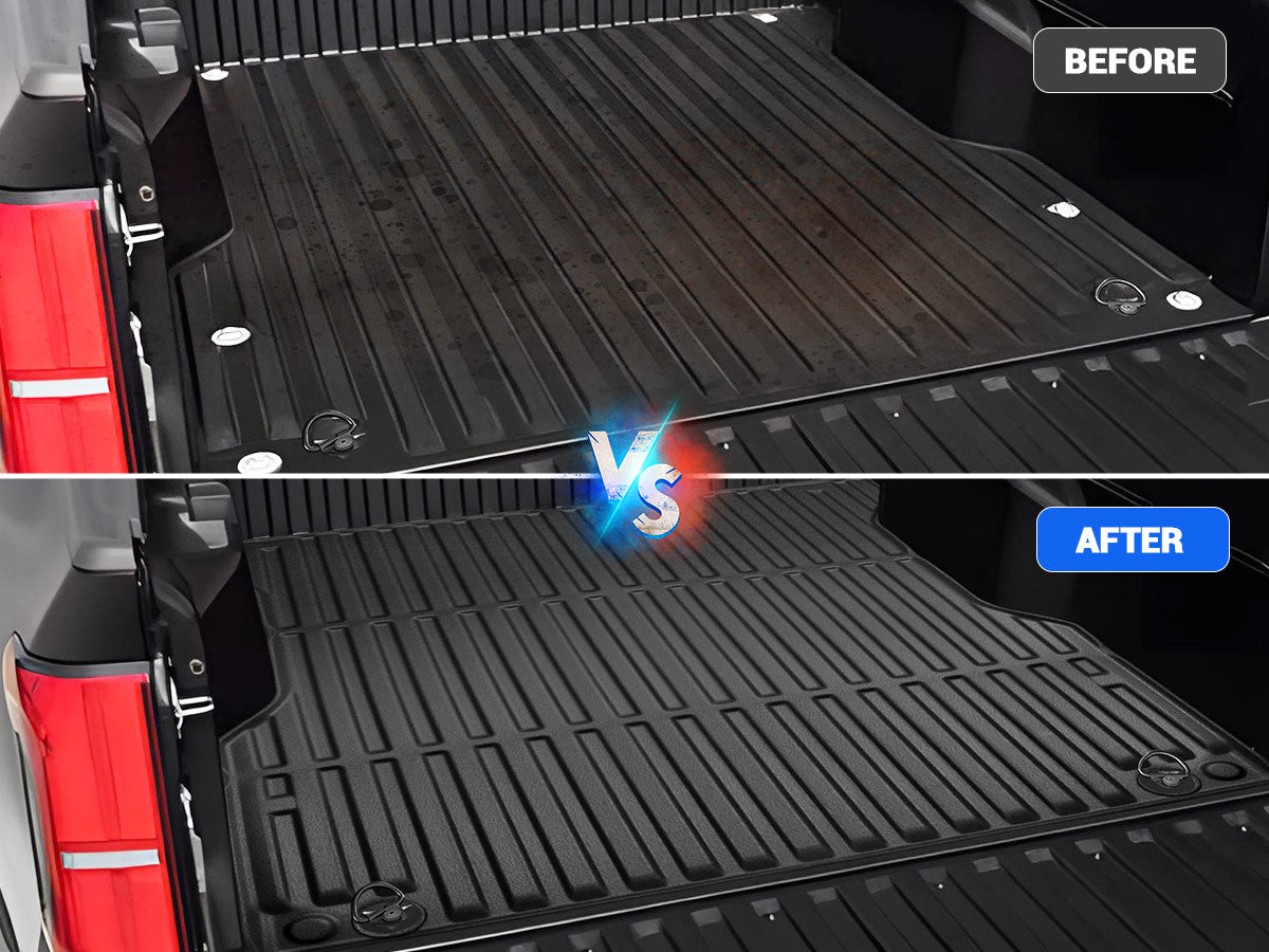 Heavy-duty Toyota Tacoma 5FT bed mat protects truck bed from dents, scratches, and cargo damage.