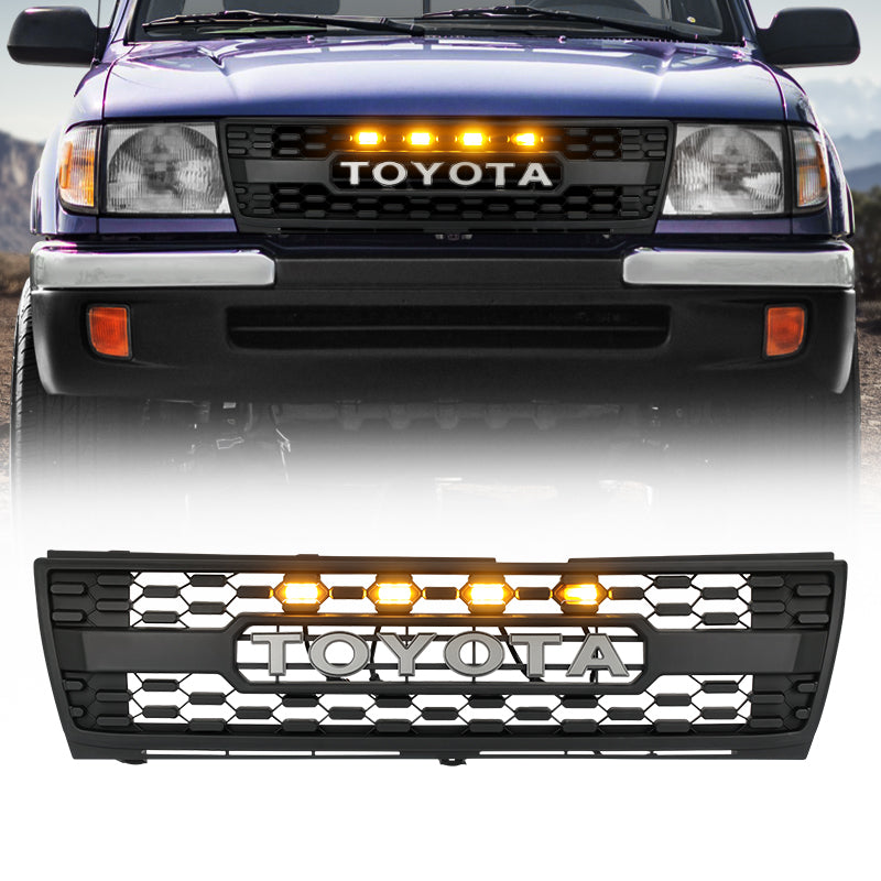 Tacoma black grille with raptor lights and grey letter 