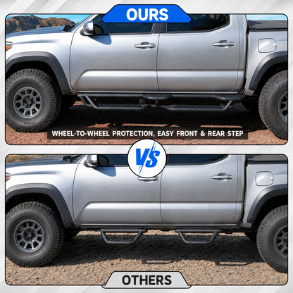 6.5" Dual-Step Running Boards for 2005–2023 Toyota Tacoma Double Cab