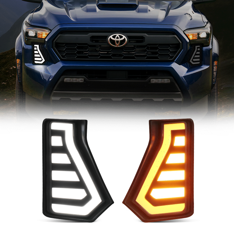 LED fog lights installed on 2024-2025 Toyota Tacoma front bumper