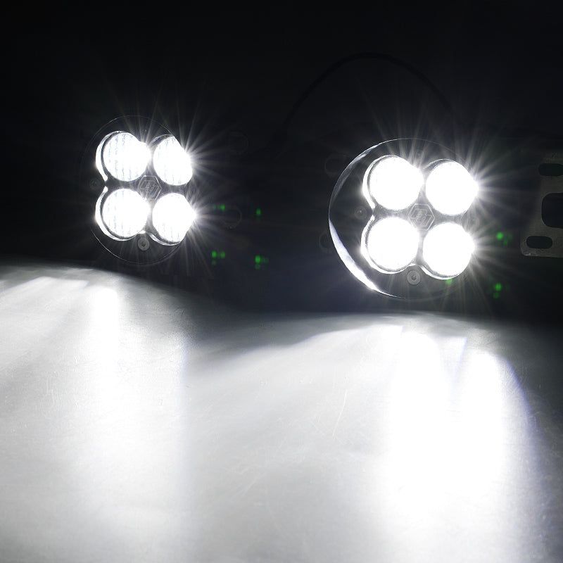 Focused and bright beam pattern of Toyota Tacoma LED fog lights using TIR optical design for clear visibility