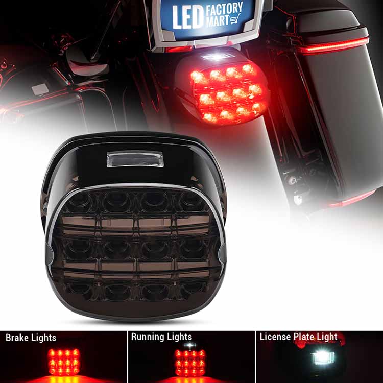 harley tail light with running lights-brake lights and license plate lights
