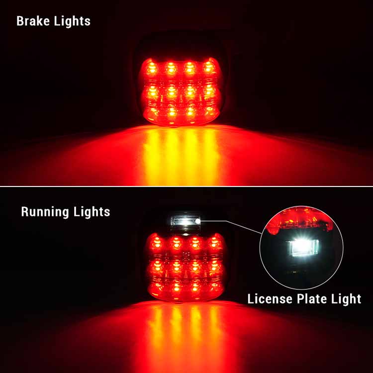 harley tail light with running lights-brake lights and license plate lights