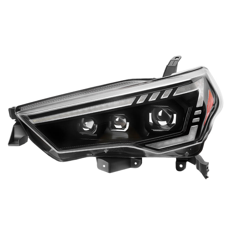 Front view of custom LED projector headlights with Demon Eyes for 2014-2024 Toyota 4Runner.