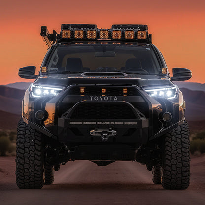 Ultra-bright high beam from LED projector headlights, delivering excellent road visibility.