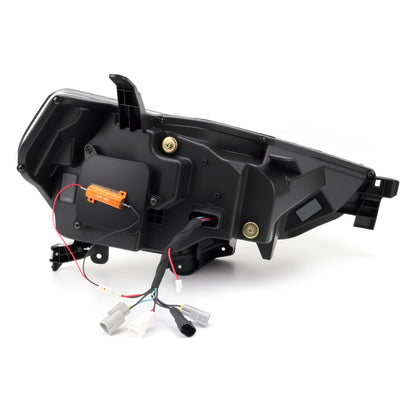 Rear view of 2014-2024 Toyota 4Runner Demon Eyes LED projector headlights showing durable housing and connectors.