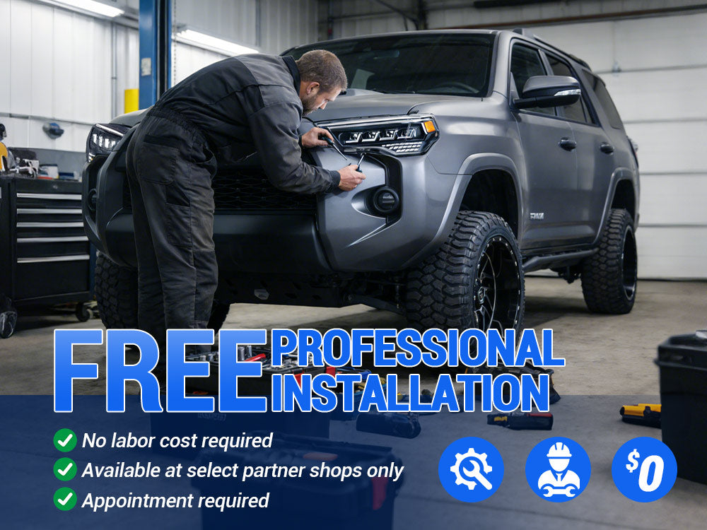 Plug-and-play LED headlights installation for Toyota 4Runner with OEM connectors, no cutting or coding required