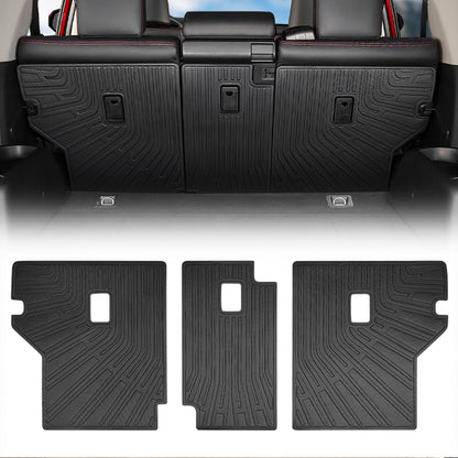 TPE rear seat back protectors for 2013-2024 Toyota 4Runner 5-seater, gas and hybrid, waterproof and scratch-resistant cargo covers.