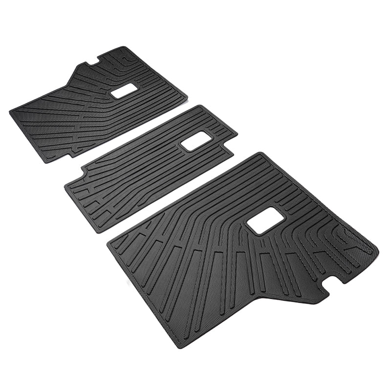 Black TPE rear seat back protectors for Toyota 4Runner 2013-2024, waterproof, scratch-resistant cargo liner covers.