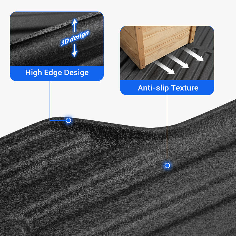 Non-slip surface of 2024-2025 Toyota Tacoma 5FT truck bed liner keeps cargo secure.