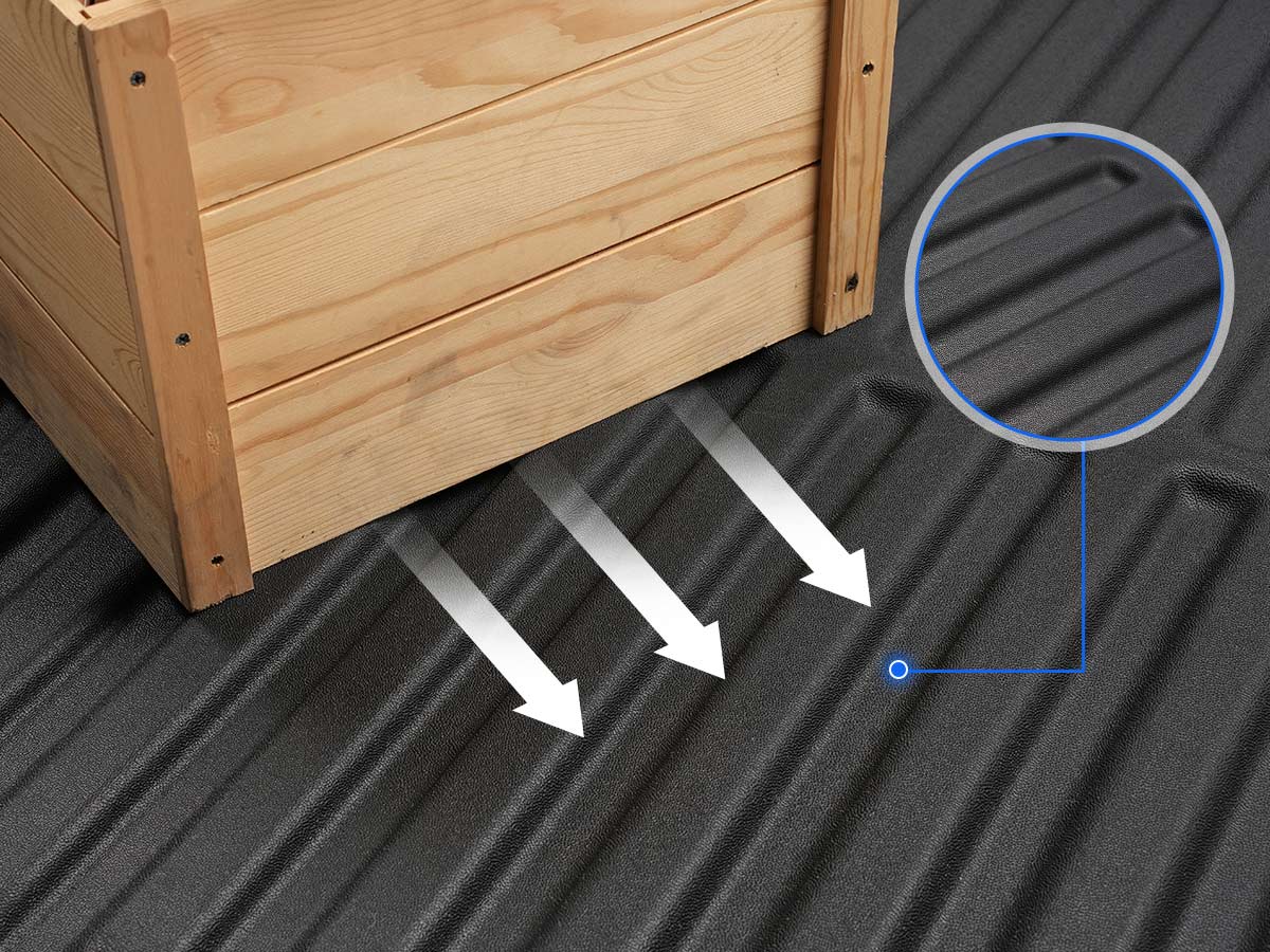 Non-slip textured surface keeps cargo secure with the 2024-2025 Toyota Tacoma 5FT truck bed liner.