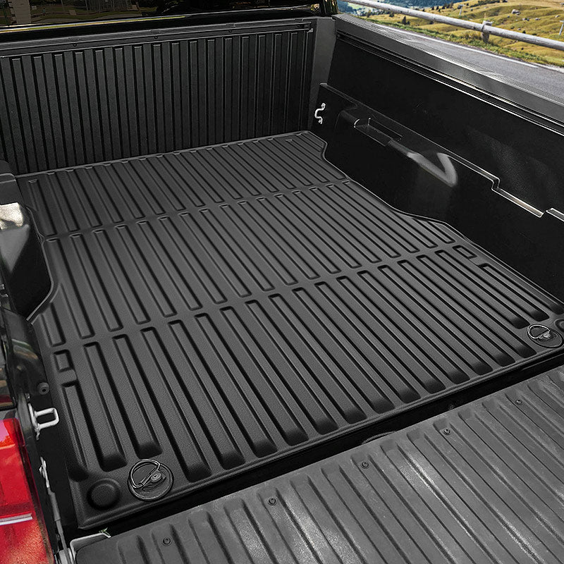 Side view of 2024-2025 Toyota Tacoma 5FT rubber bed liner showing precise fit.