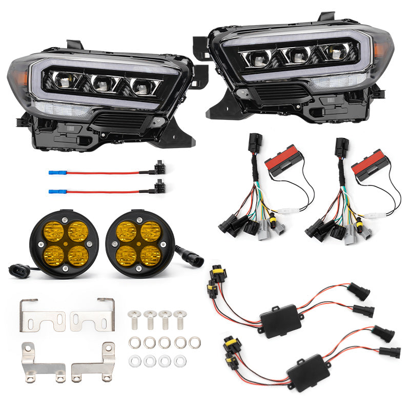 headlights and fog lights