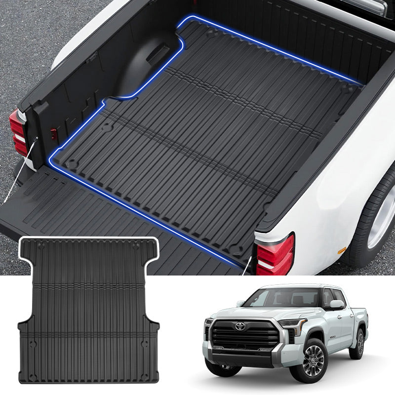 heavy-duty rubber truck bed mat for Toyota Tundra 2022-2025 5FT short bed.